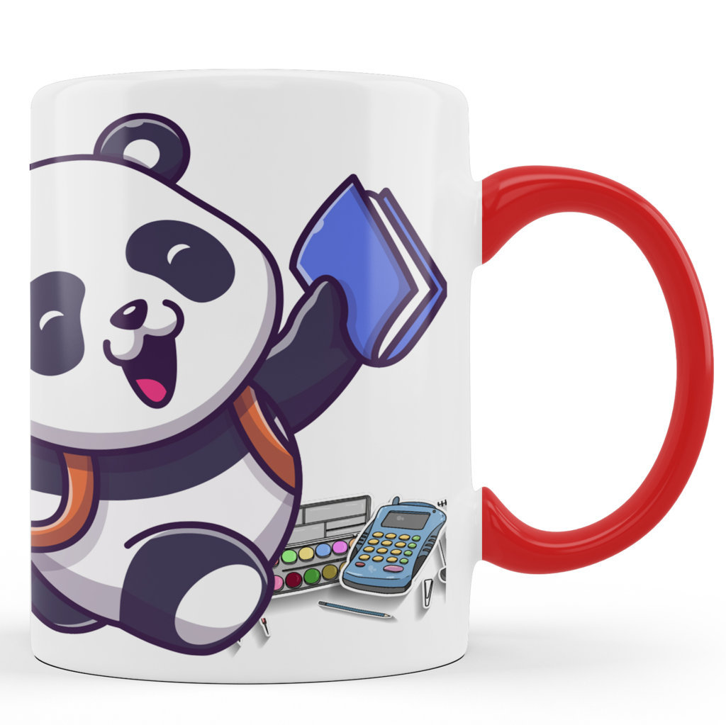 Printed Ceramic Coffee Mug | Panda Love | Panda Back to School | 325 Ml 